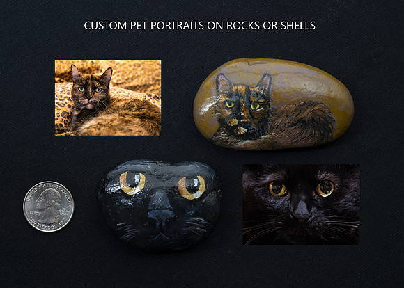 CUSTOM PETS painted on Rocks or Shells  Inquire